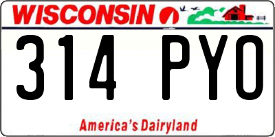 WI license plate 314PYO