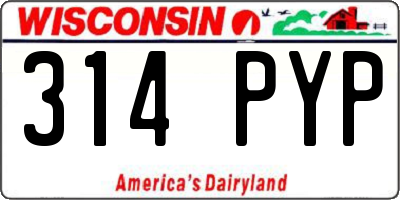 WI license plate 314PYP