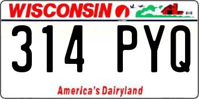 WI license plate 314PYQ