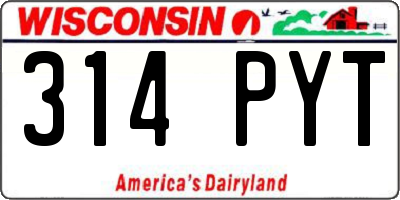 WI license plate 314PYT