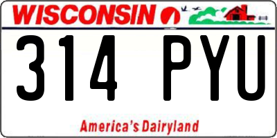 WI license plate 314PYU