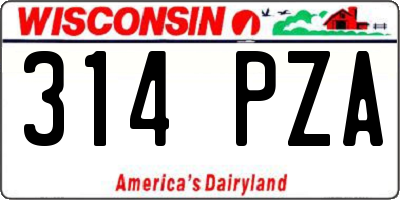 WI license plate 314PZA