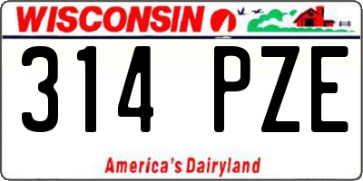 WI license plate 314PZE