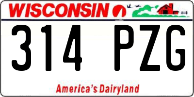 WI license plate 314PZG