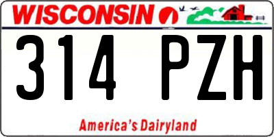 WI license plate 314PZH