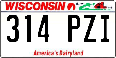 WI license plate 314PZI