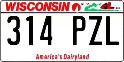 WI license plate 314PZL