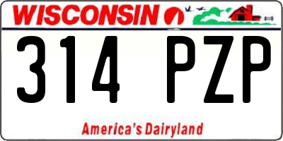 WI license plate 314PZP