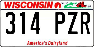 WI license plate 314PZR