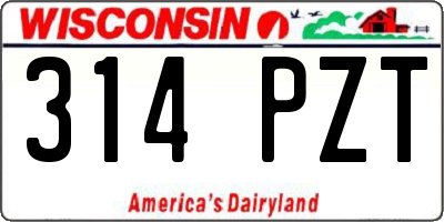 WI license plate 314PZT