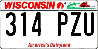WI license plate 314PZU