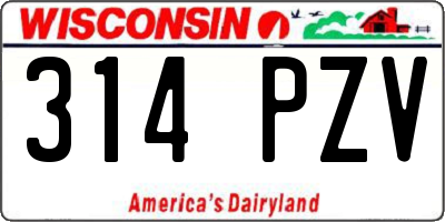 WI license plate 314PZV