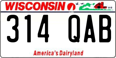 WI license plate 314QAB