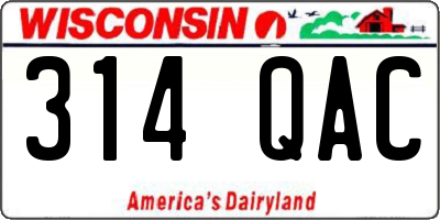WI license plate 314QAC