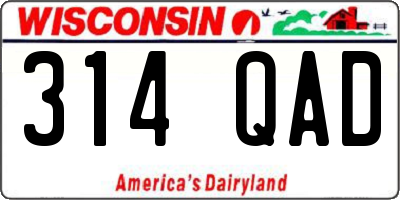 WI license plate 314QAD