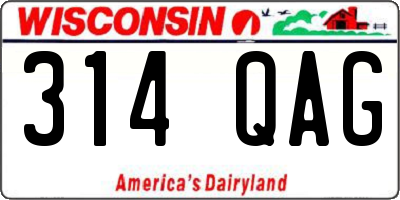WI license plate 314QAG