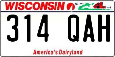 WI license plate 314QAH