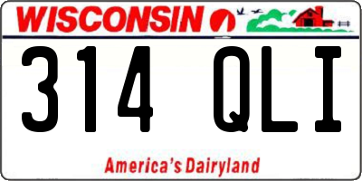 WI license plate 314QLI