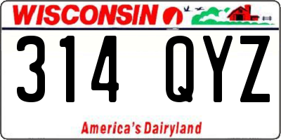 WI license plate 314QYZ