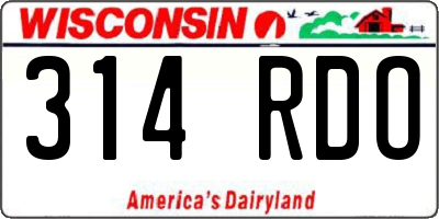 WI license plate 314RDO
