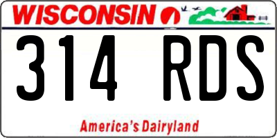 WI license plate 314RDS
