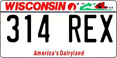 WI license plate 314REX
