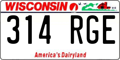 WI license plate 314RGE