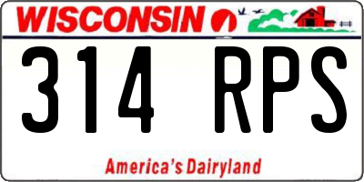 WI license plate 314RPS