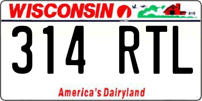WI license plate 314RTL