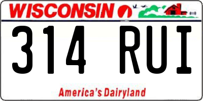 WI license plate 314RUI