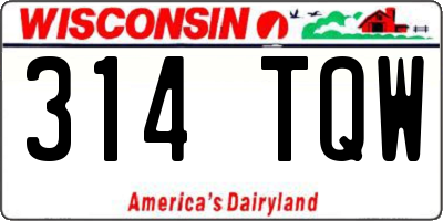 WI license plate 314TQW
