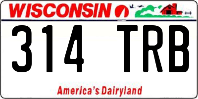 WI license plate 314TRB