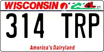 WI license plate 314TRP