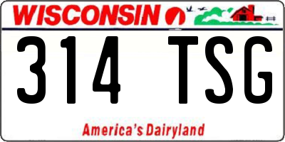 WI license plate 314TSG