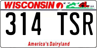 WI license plate 314TSR