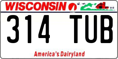 WI license plate 314TUB
