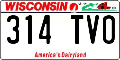 WI license plate 314TVO