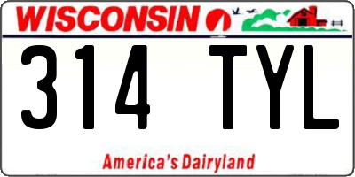 WI license plate 314TYL