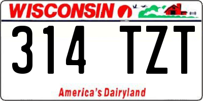 WI license plate 314TZT