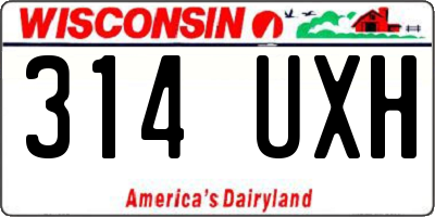 WI license plate 314UXH