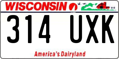 WI license plate 314UXK