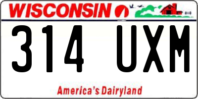 WI license plate 314UXM