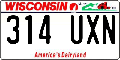 WI license plate 314UXN