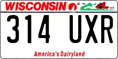 WI license plate 314UXR