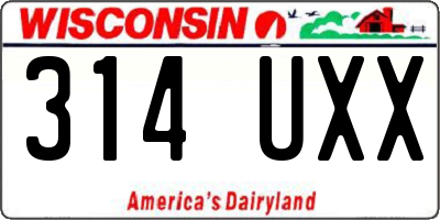 WI license plate 314UXX