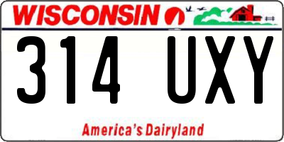 WI license plate 314UXY