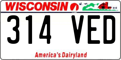 WI license plate 314VED