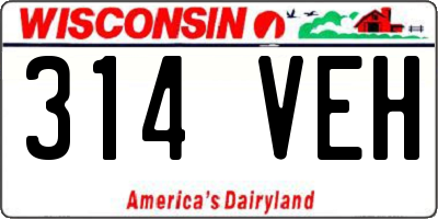 WI license plate 314VEH