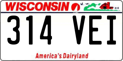 WI license plate 314VEI