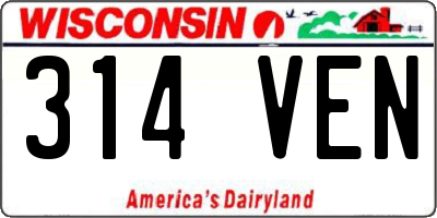 WI license plate 314VEN